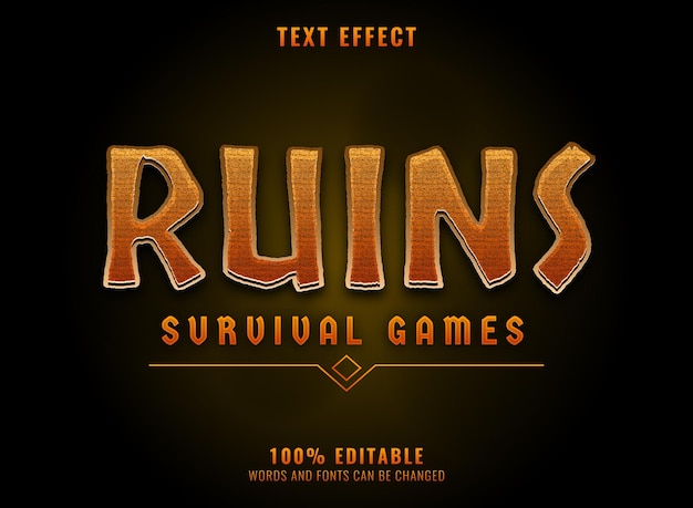 Fantasy rough ruins text effect