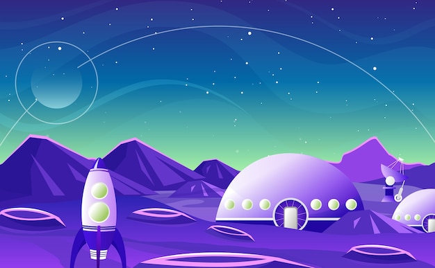 Vector fantasy space background cartoon flat design