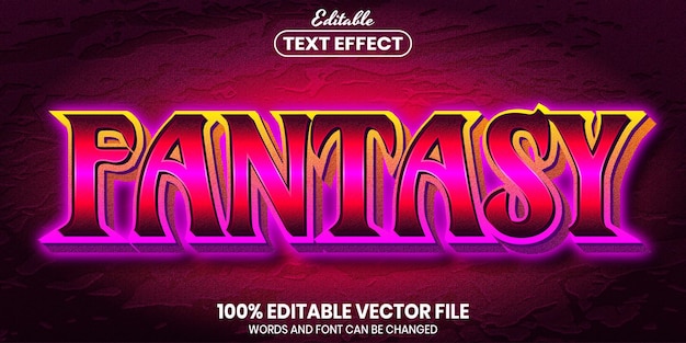 Fantasy text, font style editable text effect