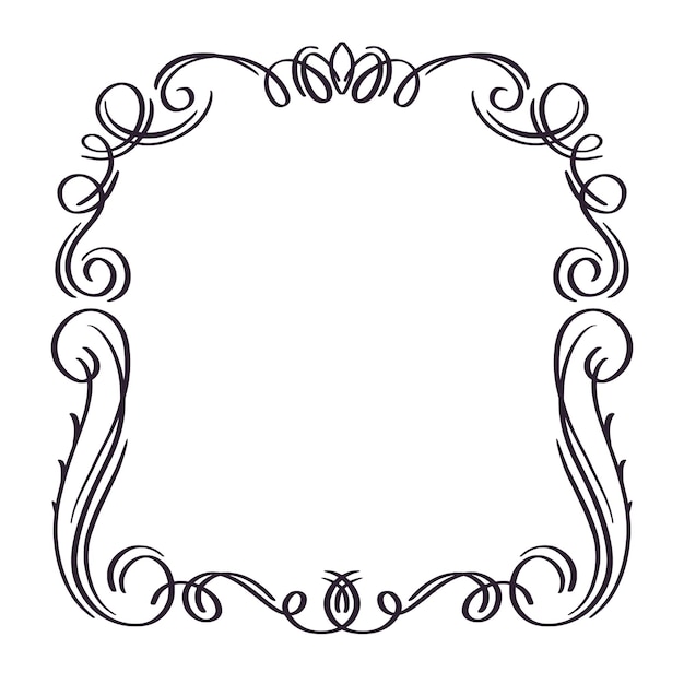 Vector fantasy vintage ornate border frame gothic victorian or baroque retro style decorative design