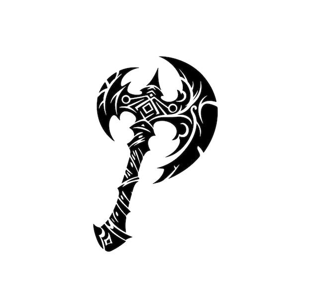 Vector fantasy weapon axe vector illustration viking tools