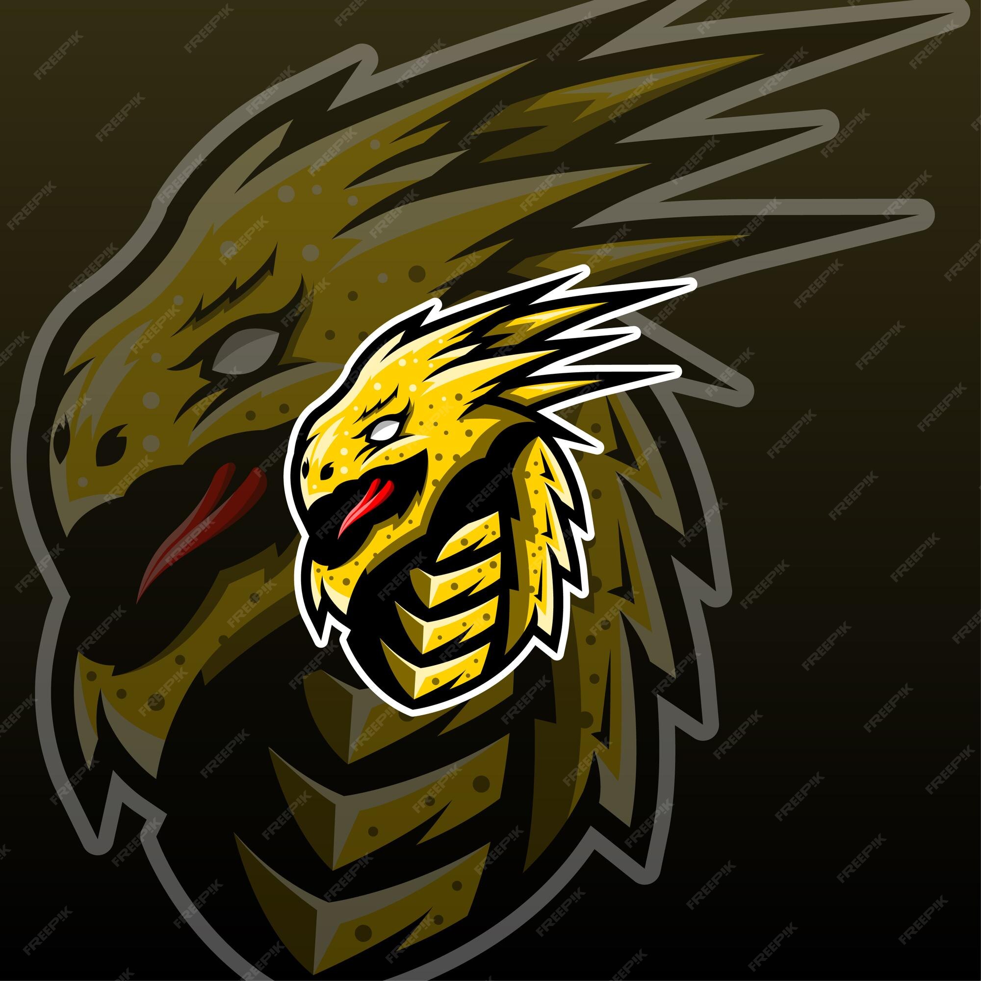 Premium Vector | Fantasy yellow dragon mascot vector