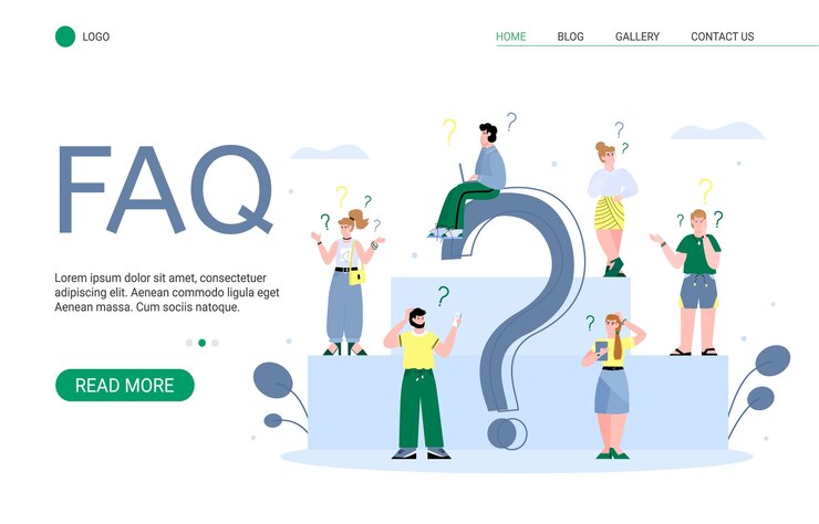FAQ-bestemmingspagina voor website met mensen die bezorgd zijn en twijfelen