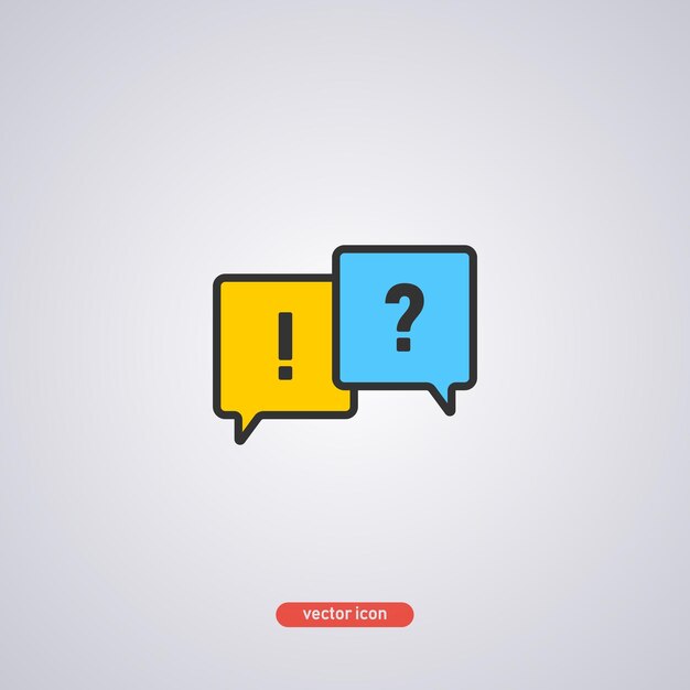 Faq blue yellow icon vector illustration