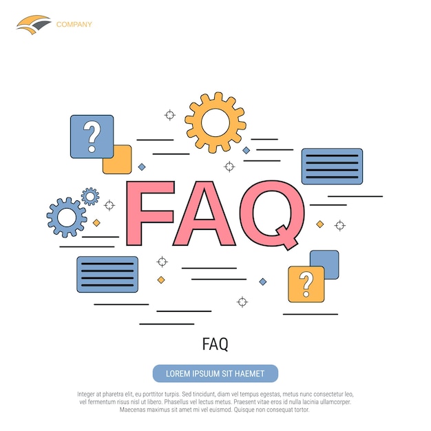 Illustrazione del concetto vettoriale in stile contorno piatto faq