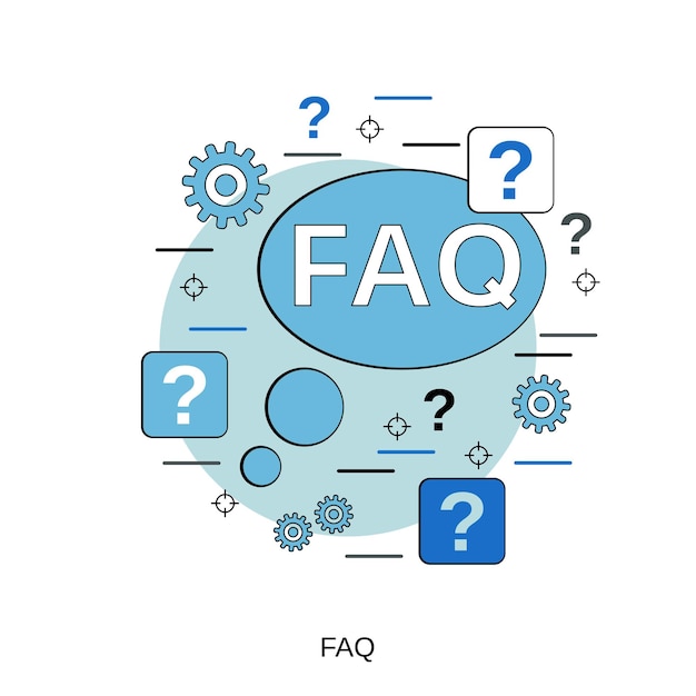 Faq 평면 디자인 스타일 벡터 개념 그림