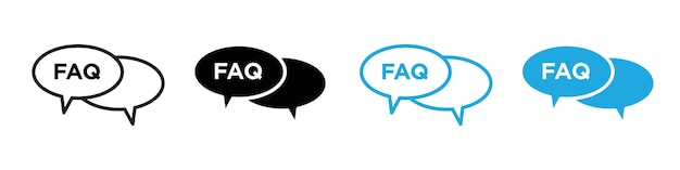 FAQ アイコン・ライン・アート・ベクトル