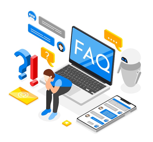 FAQ 아이소메트릭 디자인 컨셉