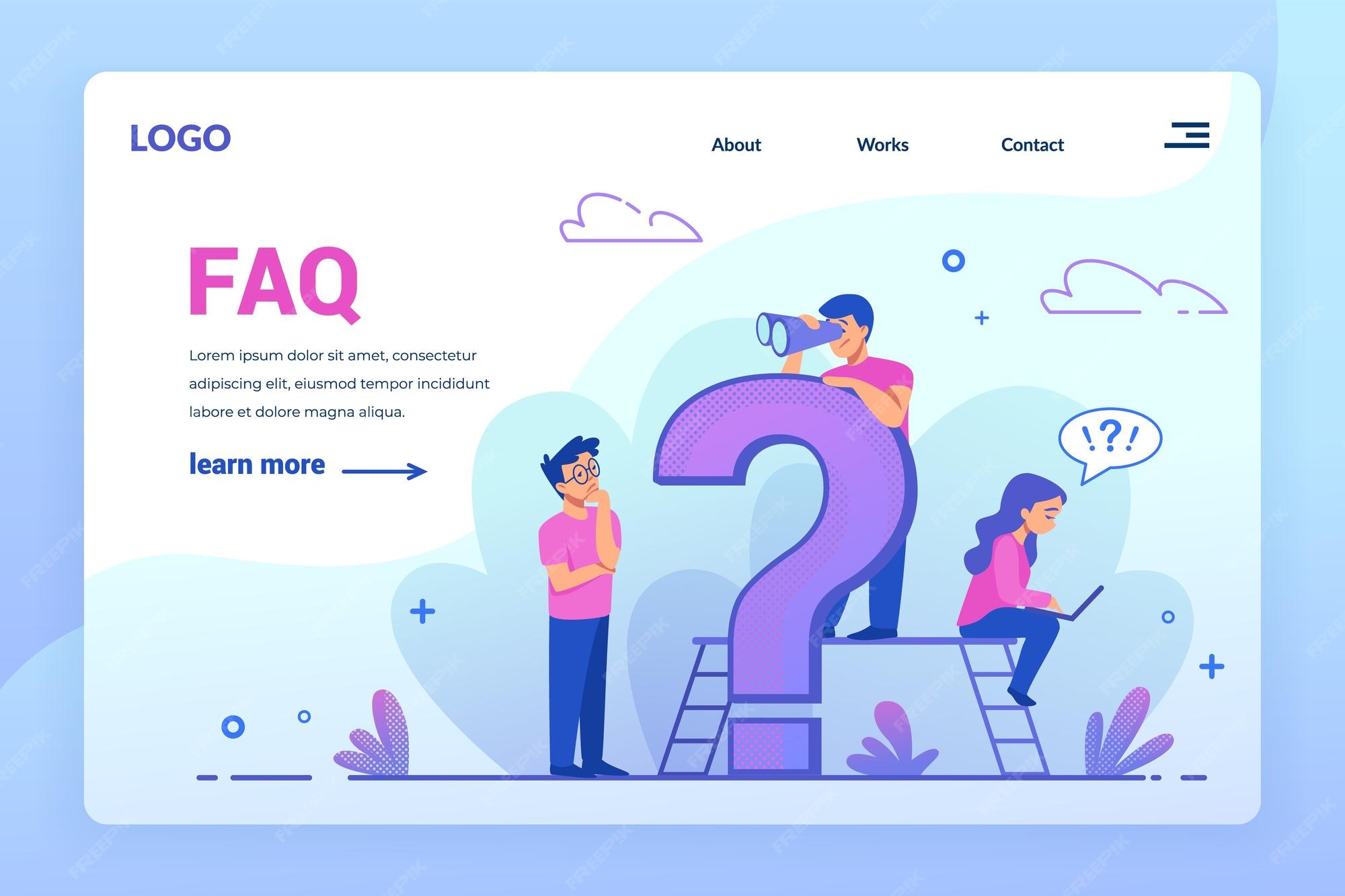 Premium Vector | FAQ landing page Online customer support service ...