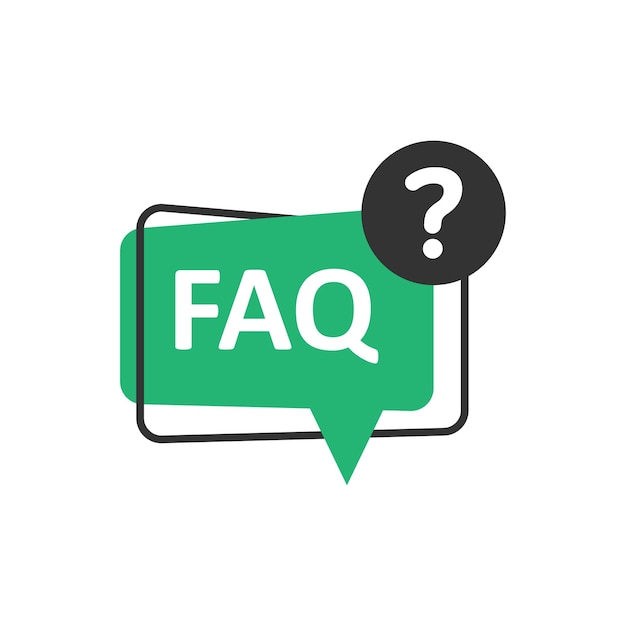 Faq speech bubble icon in flat style