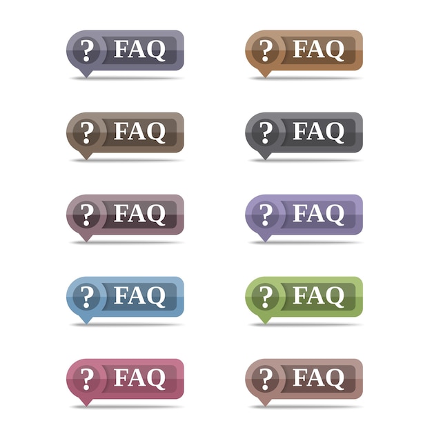 FAQ Symbols set vector eps10 illustration