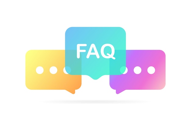 FAQ teken Platte kleur veelgestelde vragen FAQ op de site Vector illustratie