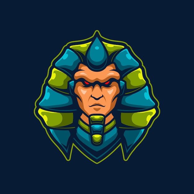 Farao e-sports mascotte gaming logo sjabloon