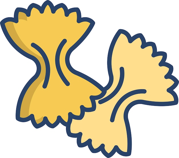 Farfalle pasta lineaire kleur illustratie