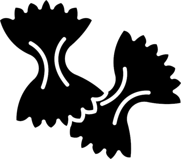 Farfalle pasta vaste glyph vector illustratie