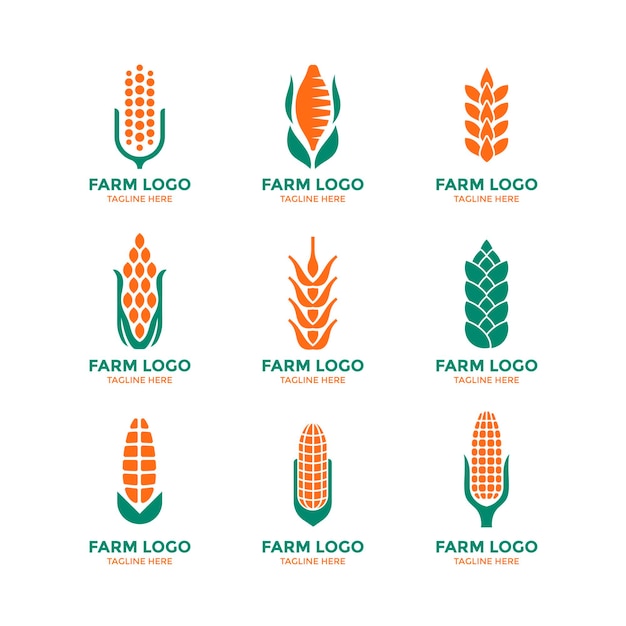 Farm and agriculture logo set