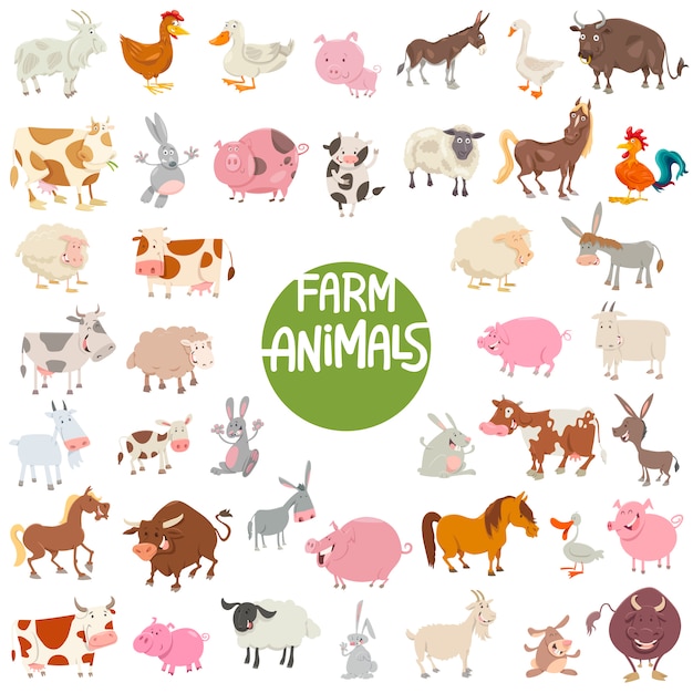 farm animal characters big set