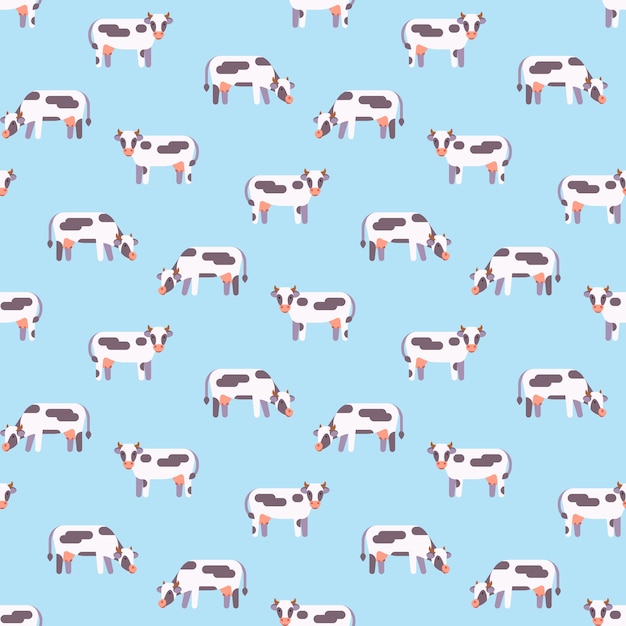 Farm animal cow seamless pattern