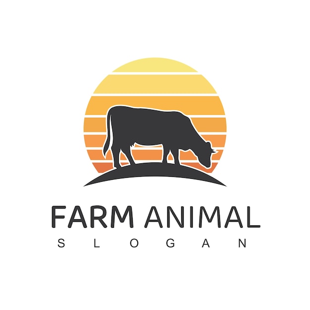 Farm Animal Logo Cow Farm Symbol