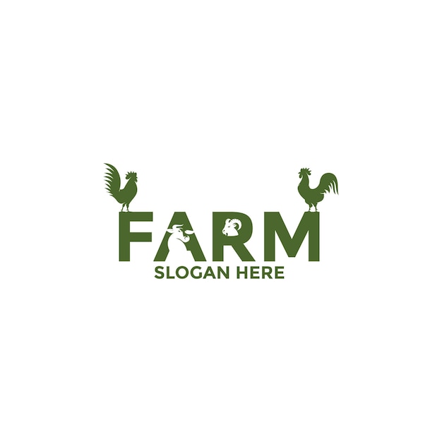 Вектор дизайна логотипа животного хозяйства Простой шаблон логотипа животноводства или фермы