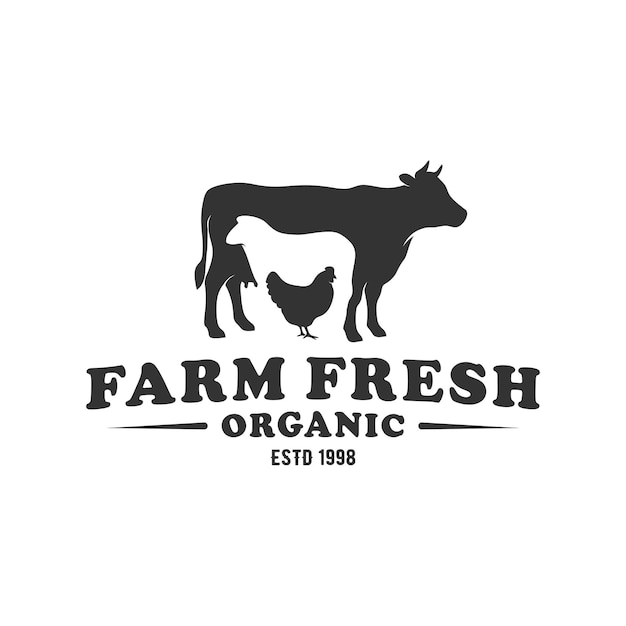 Vector farm animal logo inspiration flat design vector illustration concept