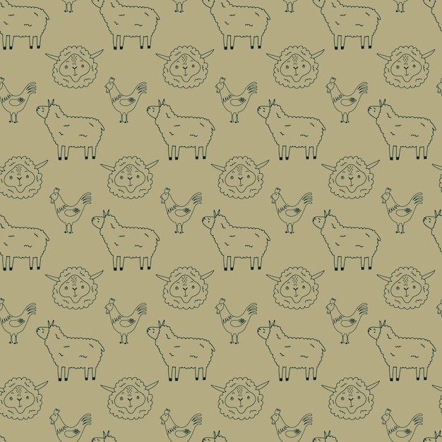 Animale di fattoria pattern di pollo