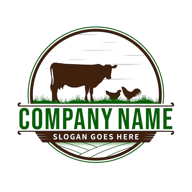 Farm animal sign Symbol for farm products Brand for agricultural company