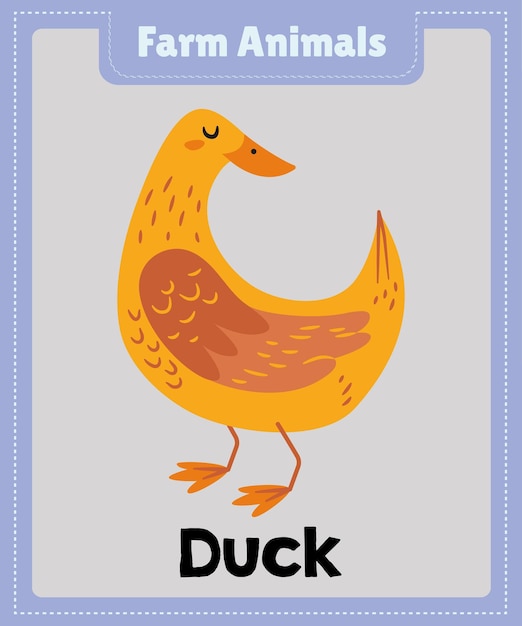 Farm Animals a cartoon duck