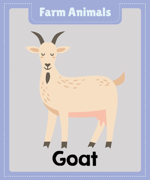 Farm Animals a cartoon Goat