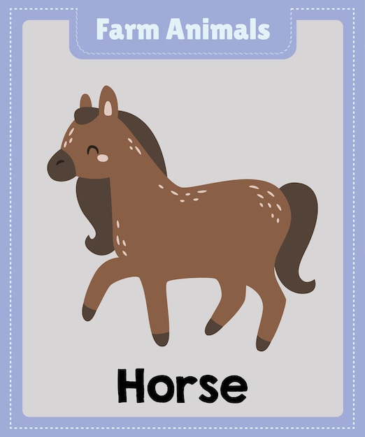 Vector farm animals a cartoon horse