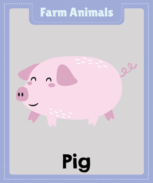 Farm Animals a cartoon Pig