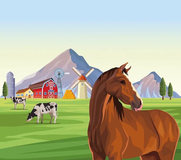 Vector farm animals cartoons