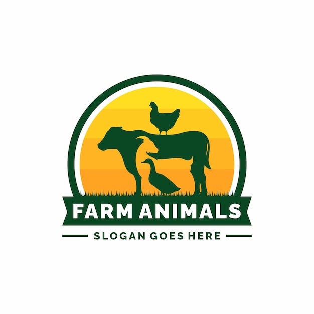 Vector farm animals livestock logo