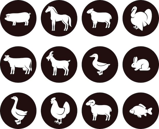 Vector farm animals set. vector