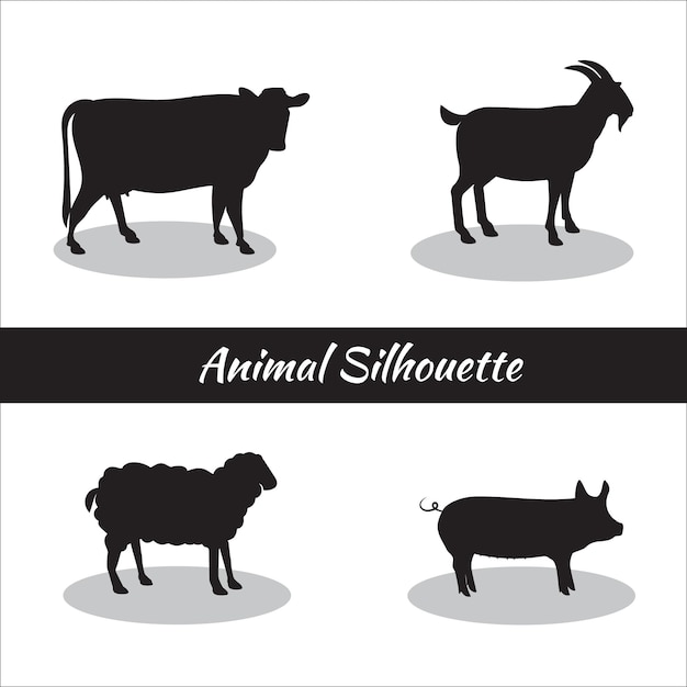 Farm Animals Silhouette