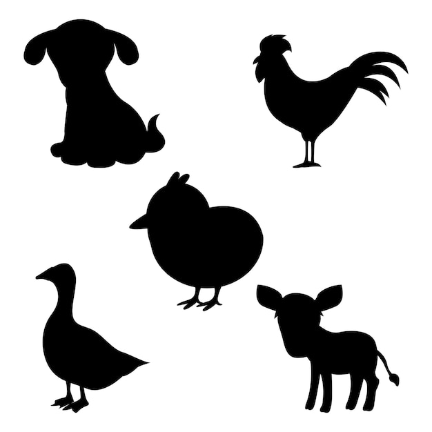 Vector farm animals vector set