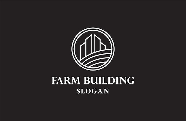 Farm building logo icon design template