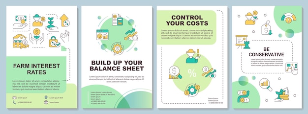 Farm business strategy green brochure template