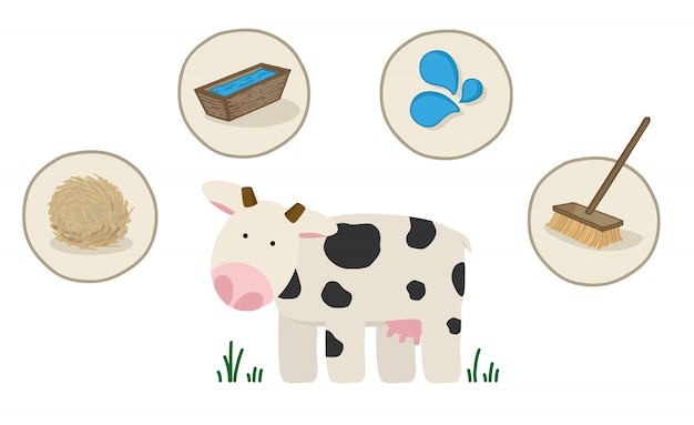 Vector farm cow