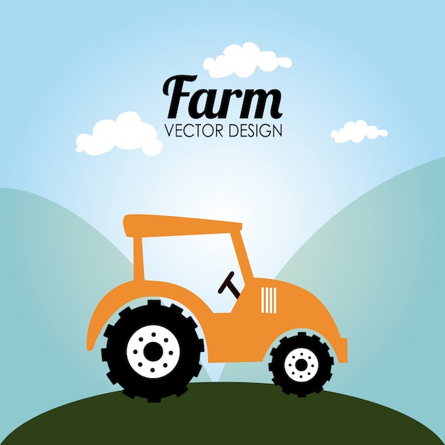 Vector farm design over landscape background vector illustration