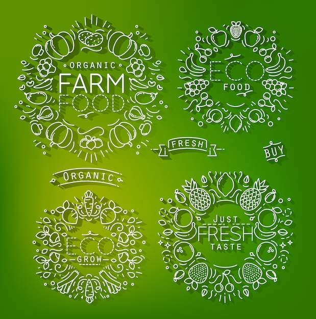 Vector farm elements green