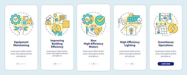 Schermata dell'app mobile per l'onboarding dell'efficienza energetica della fattoria