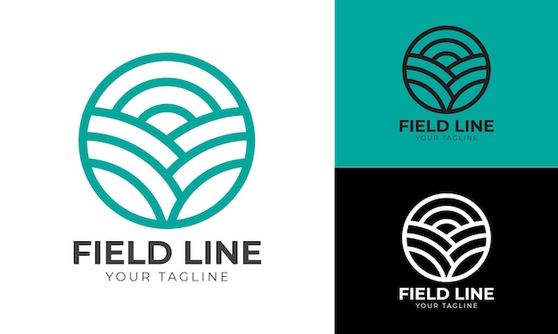 Farm field line logo template