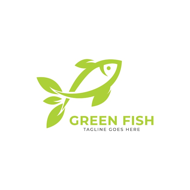 Farm fish leaf logo template.