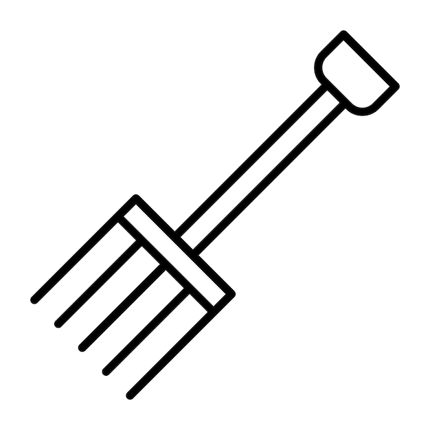 Farm Fork Line Illustration