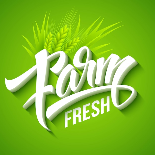 Farm Fresh, kalligrafische inscriptie.