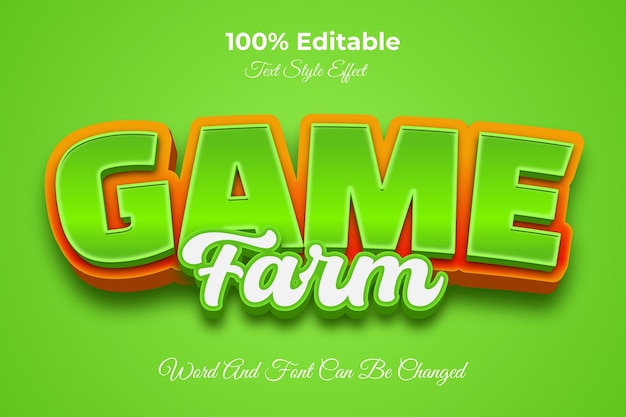 Farm game editable text effect template