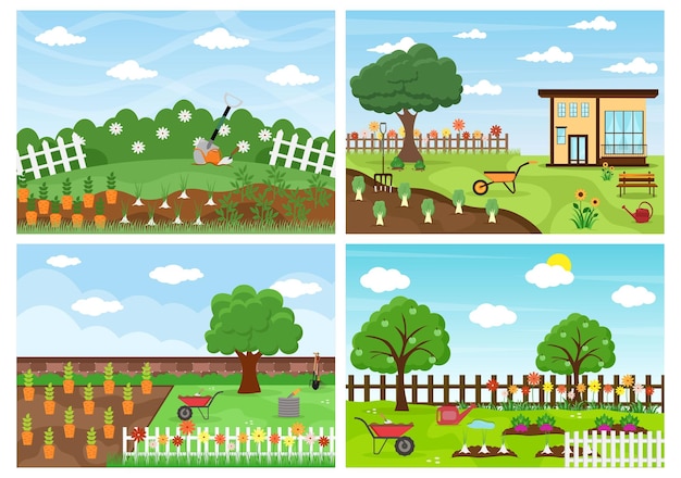 Farm gardener background vector