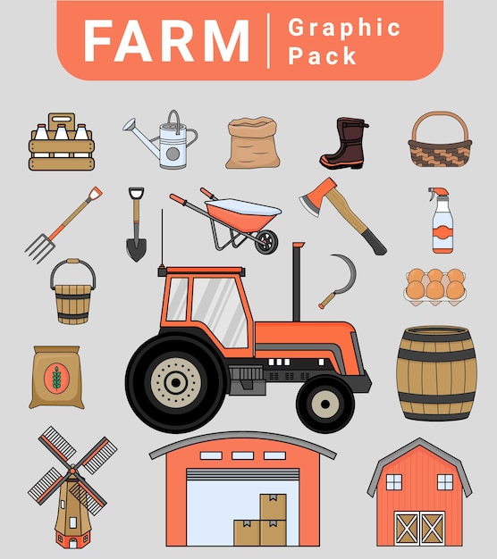 Vector farm graphic pack clip ar