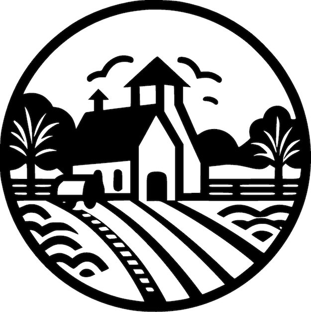 Vettore logo vettoriale di alta qualità dell'azienda agricola illustrazione vettoriale ideale per la grafica di tshirt